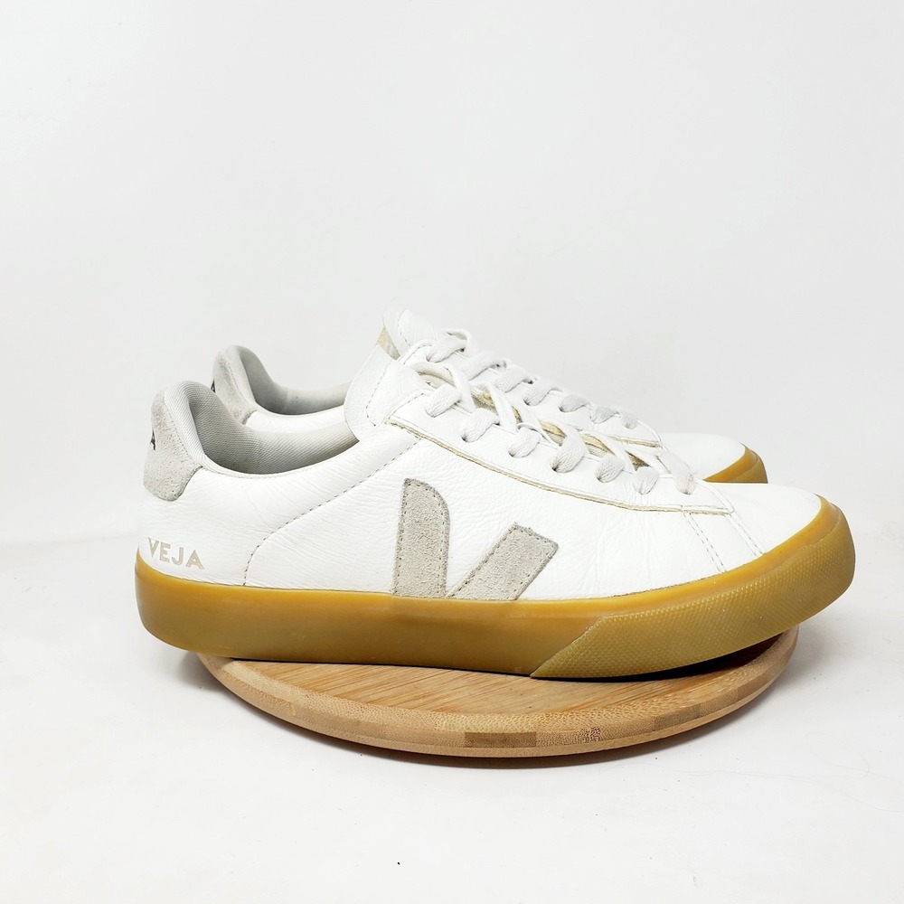 VEJA Campo Shoes Womens 9 White Leather Low Top Lace Up Retro Sneaker